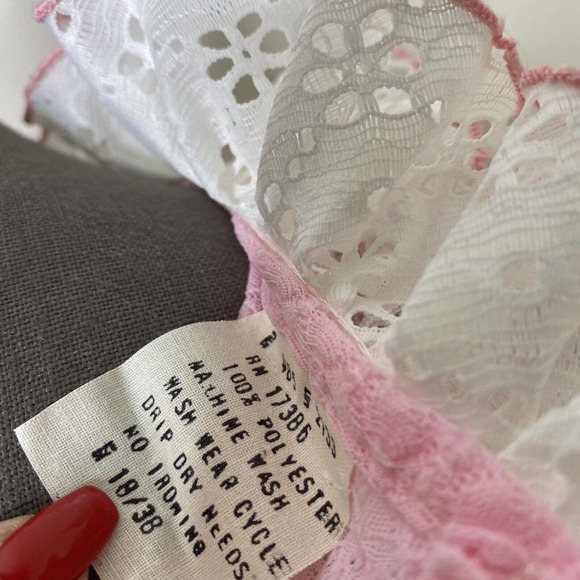 Vintage Ruffle Collar Long Sleeve Bodysuit size VTG 18 Fit's Like a Large - Picture 6 of 8